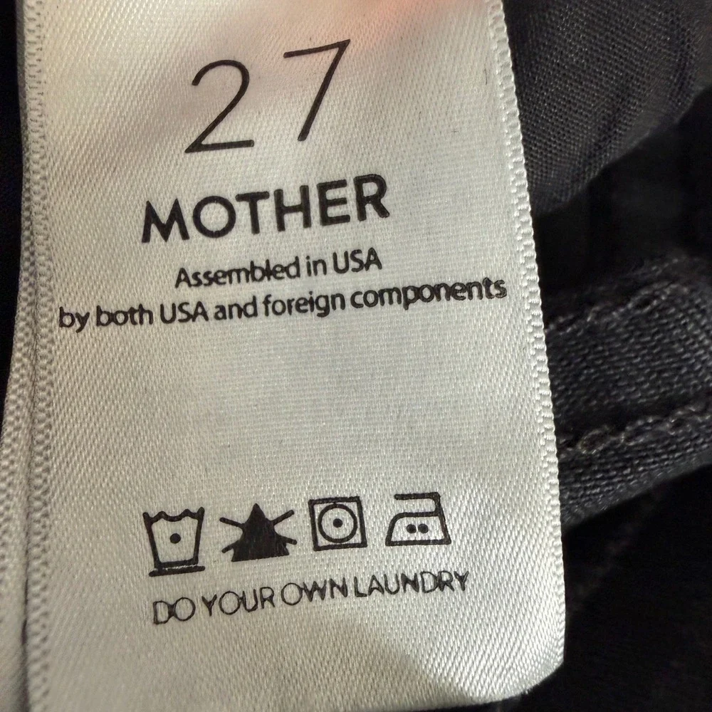 MOTHER‎ The Runaway Flare Jeans Black Stretch Denim 34
